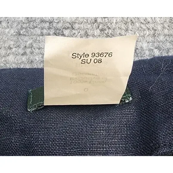 J Crew Top Womens 0 Blue Navy Linen Embroider Sequin Pullover Boho Coastal Y2K - Picture 12 of 12